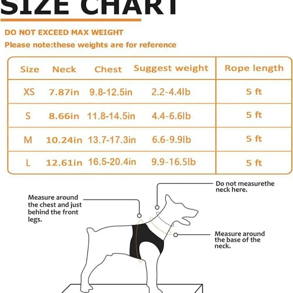 Dog Harness For Small Dogs (Black Plaid+Leash, Large)